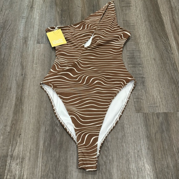 Charlie Holiday Anthropologie Lola One Piece Retro Zebra Swimsuit - Picture 2 of 8